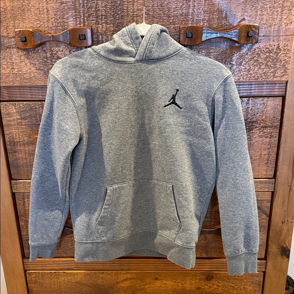 Jordan Hooded Sweatshirt, YL, Carbon Heather